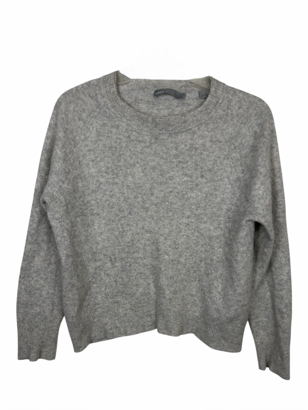 Vince NWOT Cashmere-Linen Blend Long Sleeve Crewneck Sweater Heather Gray. Large